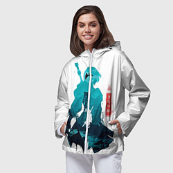 Ветровка с капюшоном женская NIER AUTOMATA 2B, цвет: 3D-белый — фото 2