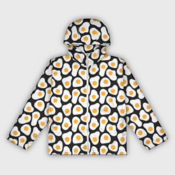 Ветровка с капюшоном женская Яичница, цвет: 3D-белый