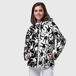 Ветровка с капюшоном женская МЕМ КОТ ЪУЪ СЪУКА, цвет: 3D-белый — фото 2