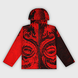 Ветровка с капюшоном женская BLACK RED DRAGONS TATOO, цвет: 3D-черный
