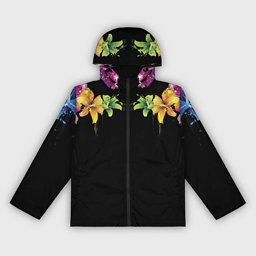 Женская ветровка Цветы / 3D-Черный – фото 1