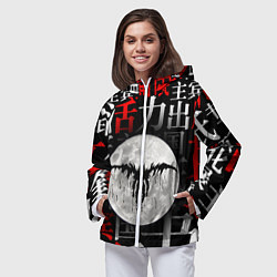 Ветровка с капюшоном женская ТЕТРАДЬ СМЕРТИ, цвет: 3D-белый — фото 2