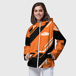 Ветровка с капюшоном женская KTM КТМ SPORT, цвет: 3D-белый — фото 2