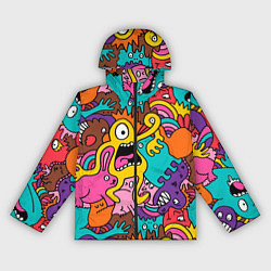 Ветровка с капюшоном женская Crazy abstraction, цвет: 3D-черный