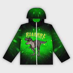 Ветровка с капюшоном женская Roarrr! Динозавр T-rex, цвет: 3D-белый