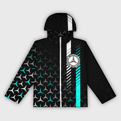 Ветровка с капюшоном женская МЕРСЕДЕС AQUA BLACK GRADIENT, цвет: 3D-белый