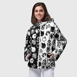 Ветровка с капюшоном женская ЭМБЛЕМЫ МАГИЧЕСКАЯ БИТВА JK, цвет: 3D-белый — фото 2
