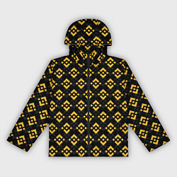 Ветровка с капюшоном женская ЭМБЛЕМА БИНАНС ПАТТЕРН BINANCE, цвет: 3D-черный