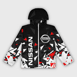Ветровка с капюшоном женская NISSAN НИССАН ОСКОЛКИ, цвет: 3D-белый