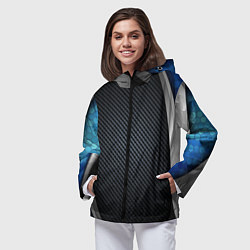 Ветровка с капюшоном женская Хромированная 3D броня, цвет: 3D-черный — фото 2