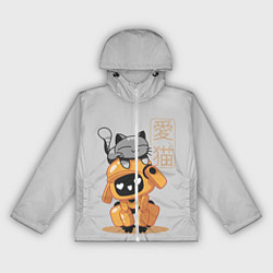 Ветровка с капюшоном женская Cat and Robot ЛСР, цвет: 3D-белый