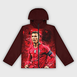 Ветровка с капюшоном женская Криштиану Роналду Португалия, цвет: 3D-черный