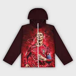 Ветровка с капюшоном женская Cristiano Ronaldo Portugal, цвет: 3D-белый