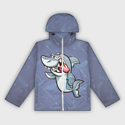 Ветровка с капюшоном женская Акула, цвет: 3D-белый