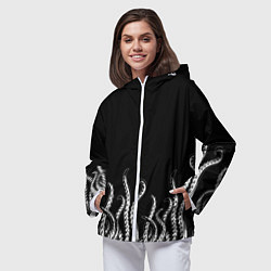 Ветровка с капюшоном женская Octopus Щупальца, цвет: 3D-белый — фото 2