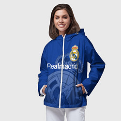 Ветровка с капюшоном женская REAL MADRID РЕАЛ МАДРИД, цвет: 3D-белый — фото 2
