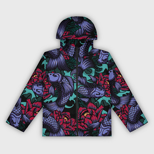 Женская ветровка Японские карпы / 3D-Черный – фото 1