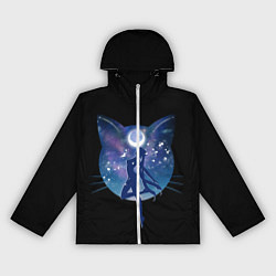 Ветровка с капюшоном женская Sailor Moon силуэт, цвет: 3D-белый