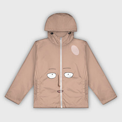 Ветровка с капюшоном женская Сайтама One-Punch Man, цвет: 3D-белый