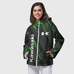 Ветровка с капюшоном женская KAWASAKI КАВАСАКИ SPORT, цвет: 3D-белый — фото 2