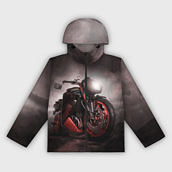 Ветровка с капюшоном женская СУПЕРБАЙК, цвет: 3D-черный