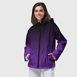 Ветровка с капюшоном женская Ночной градиент Фиолетовый, цвет: 3D-черный — фото 2