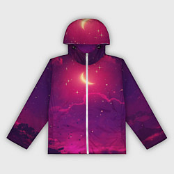 Ветровка с капюшоном женская СКАЗОЧНАЯ НОЧЬ 2 КРАСНЫЙ, цвет: 3D-белый