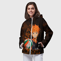 Ветровка с капюшоном женская Хината Волейбол, цвет: 3D-белый — фото 2