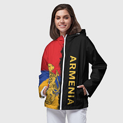 Ветровка с капюшоном женская Armenia Flag and emblem, цвет: 3D-белый — фото 2