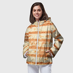 Ветровка с капюшоном женская ЛАВАШ ТОНКИЙ ПЛОСКИЙ ХЛЕБ, цвет: 3D-белый — фото 2