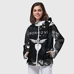 Ветровка с капюшоном женская BON JOVI БОН ДЖОВИ, цвет: 3D-белый — фото 2