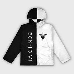 Ветровка с капюшоном женская BON JOVI BLACK WHITE, цвет: 3D-белый