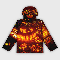 Ветровка с капюшоном женская Тыквы на Хэллоуин, цвет: 3D-черный