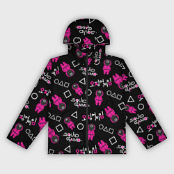 Ветровка с капюшоном женская Игра в кальмара: Паттерн, цвет: 3D-черный