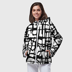 Ветровка с капюшоном женская Черно-Белый мотив Cantabrigiensia, подходящий для, цвет: 3D-белый — фото 2