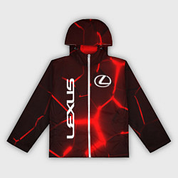 Ветровка с капюшоном женская ЛЕКСУС КРАСНЫЕ 3Д ПЛИТЫ, цвет: 3D-белый