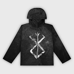 Ветровка с капюшоном женская BERSERK LOGO GRUNGE, цвет: 3D-черный