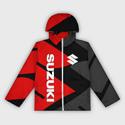 Ветровка с капюшоном женская SUZUKI СУЗУКИ RED LOGO, цвет: 3D-белый