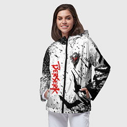 Ветровка с капюшоном женская Берсерк: Гранж, цвет: 3D-черный — фото 2
