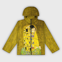 Ветровка с капюшоном женская Влюблённые поцелуй художник Климт, цвет: 3D-черный
