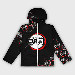 Ветровка с капюшоном женская КЛИНОК РАССЕКАЮЩИЙ ДЕМОНОВ БРЫЗГИ КРАСОК, цвет: 3D-белый