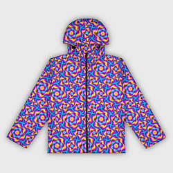 Ветровка с капюшоном женская Красочный фон с цветами, цвет: 3D-черный