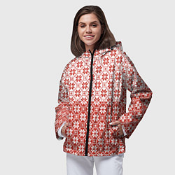 Ветровка с капюшоном женская Алатырь Славянский Символ, цвет: 3D-черный — фото 2