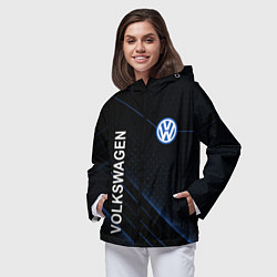 Ветровка с капюшоном женская Volkswagen, sport, цвет: 3D-черный — фото 2