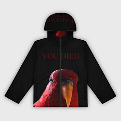 Ветровка с капюшоном женская Красный попугай Red parrot, цвет: 3D-черный