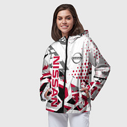 Ветровка с капюшоном женская Nissan Ниссан, цвет: 3D-черный — фото 2