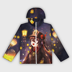 Ветровка с капюшоном женская Ху Тао Genshin Impact, цвет: 3D-белый