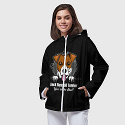 Ветровка с капюшоном женская Джек-Рассел-Терьер Jack Russell Terrier, цвет: 3D-белый — фото 2