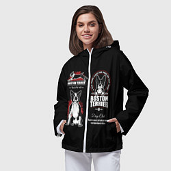 Ветровка с капюшоном женская Бостон-Терьер Boston Terrier, цвет: 3D-белый — фото 2