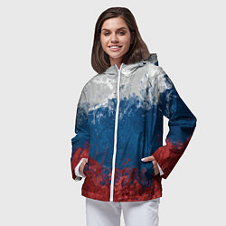 Ветровка с капюшоном женская Россия Абстракция Russia Abstraction, цвет: 3D-белый — фото 2